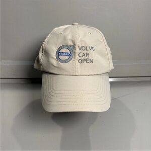 Volvo Car Open Hat Cap Strap Back Beige Antigua Performance Tennis Adjustable OS